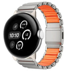 Μπρασελέ από ανοξείδωτο ατσάλι για το Google Pixel Watch 3, 4, 45mm ασημί και πορτοκαλί