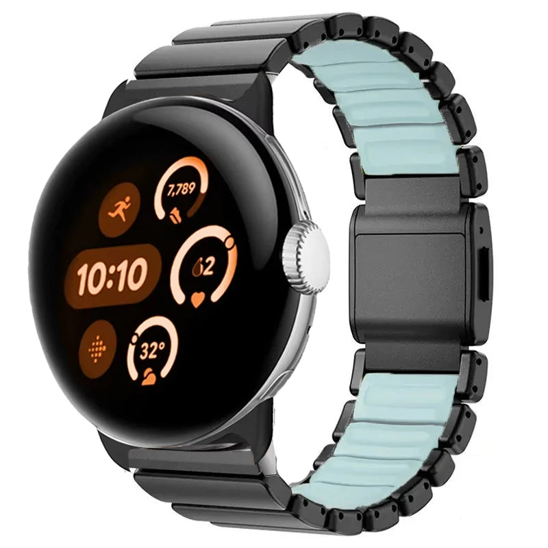 Μπρασελέ από ανοξείδωτο ατσάλι για το Google Pixel Watch 3, 4, 45mm μαύρο και μπλε