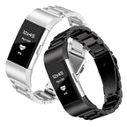 Μπρασελέ από ατσάλι για το ρολόι Fitbit Charge 5, Charge 6 ασημί και μαύρο
