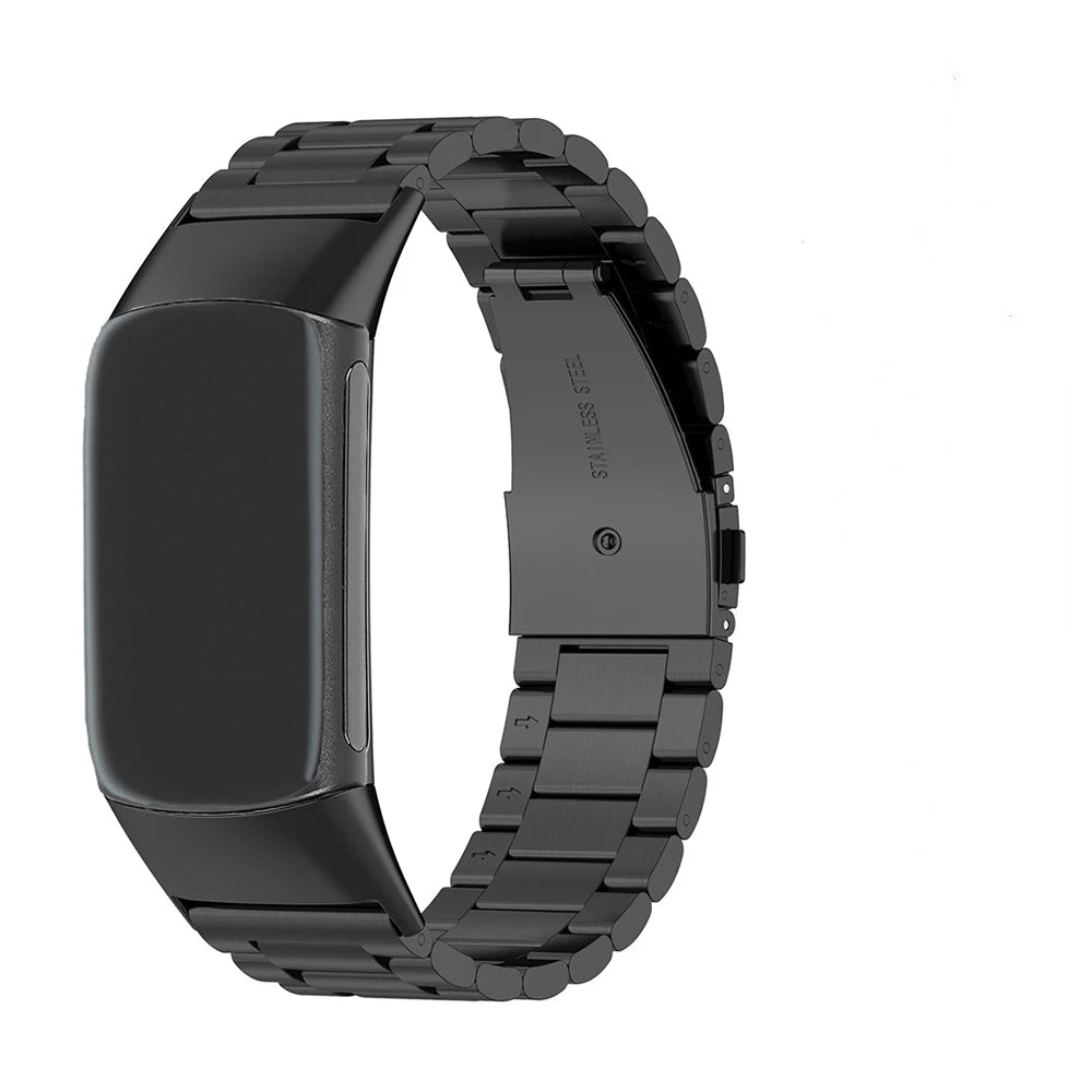 Μπρασελέ από ατσάλι για το ρολόι Fitbit Charge 5, Charge 6 μαύρο