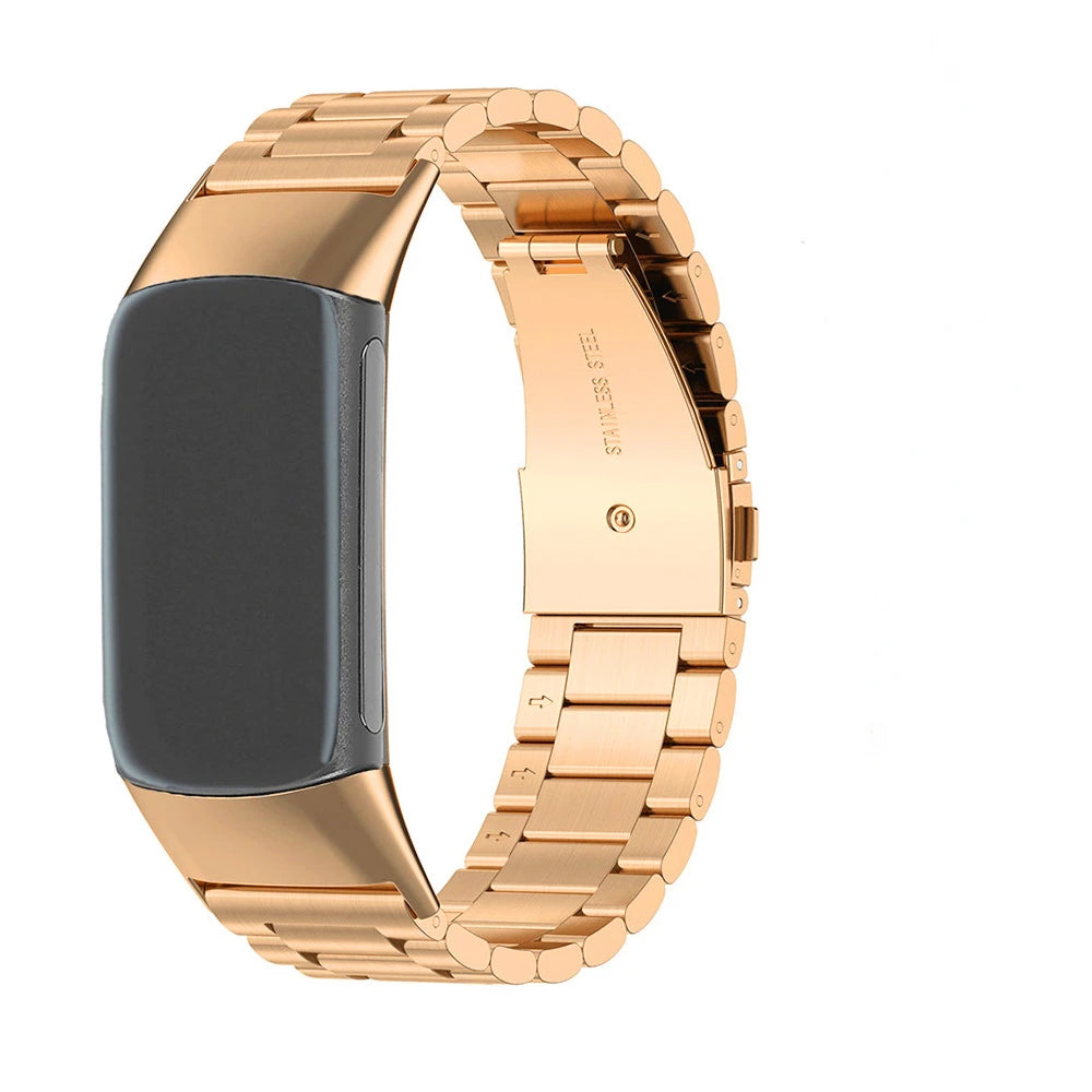Μπρασελέ από ατσάλι για το ρολόι Fitbit Charge 5, Charge 6 ροζ χρυσό