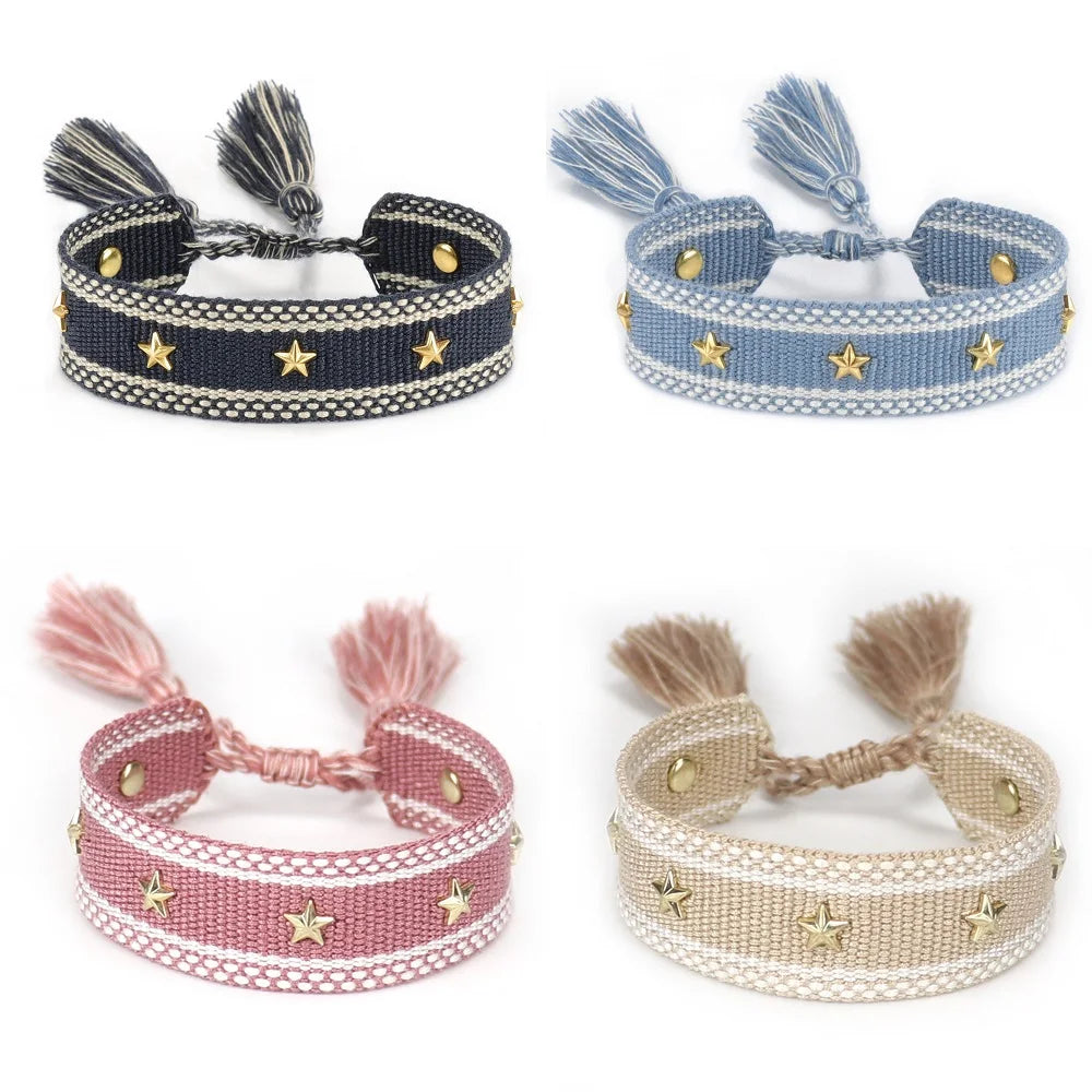 Βραχιόλι από σκοινί με αστέρια για άντρες ή γυναίκες