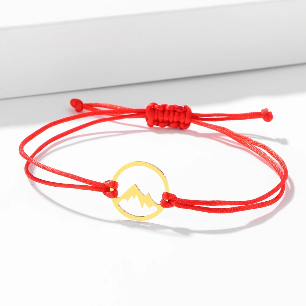 Βραχιόλι από σχοινί με στρογγυλό μενταγιόν βουνού 
