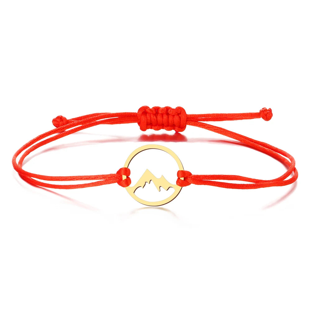 Βραχιόλι από σχοινί με στρογγυλό μενταγιόν βουνού 