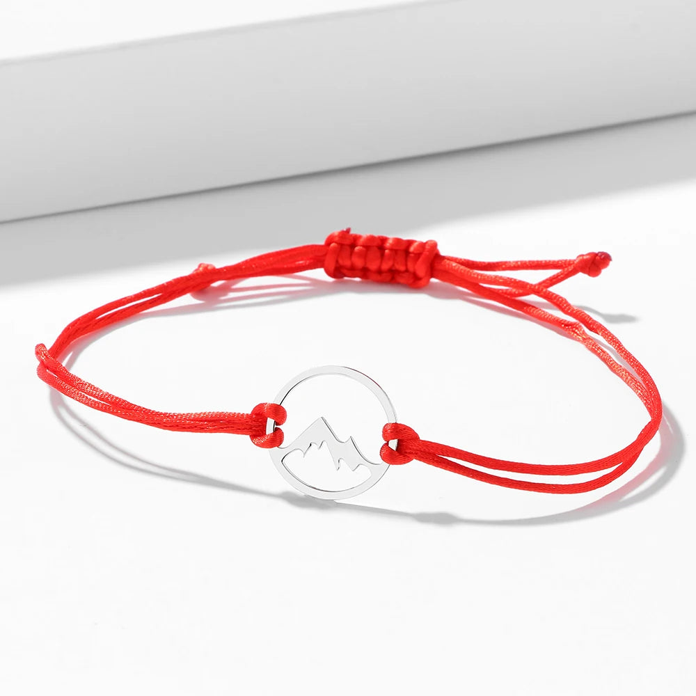 Βραχιόλι από σχοινί με στρογγυλό μενταγιόν βουνού 