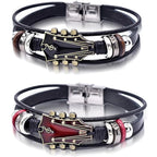 Bracelet en cuir guitare de rock'n'roll