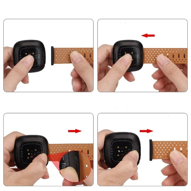 Δερμάτινο Βραχιόλι Ρολόι Fitbit Versa 3 Versa 4 Sense 2 