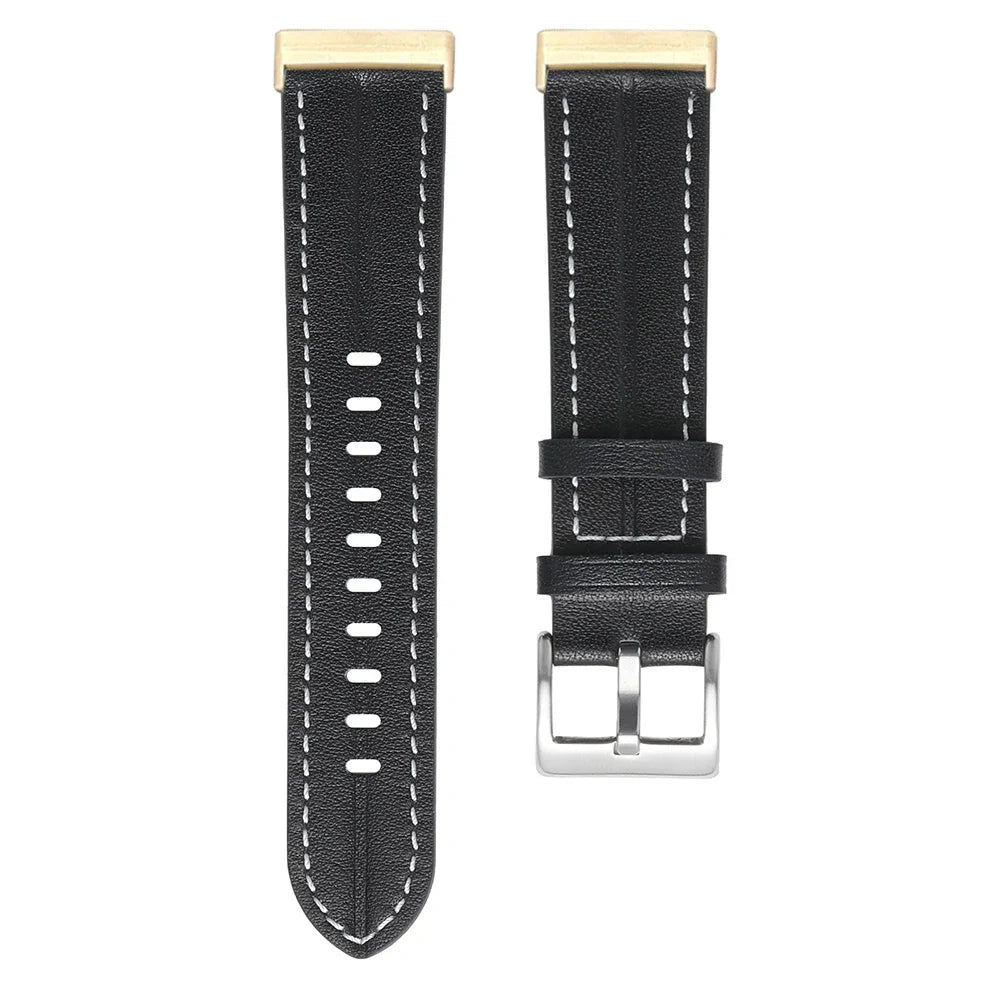 Δερμάτινο λουράκι για ρολόι Fitbit Versa 3, Versa 4, Sense 1 και Sense 2 μαύρο