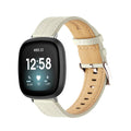 Δερμάτινο λουράκι για ρολόι Fitbit Versa 3, Versa 4, Sense 1 και Sense 2 λευκό