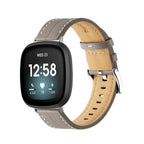 Δερμάτινο λουράκι για ρολόι Fitbit Versa 3, Versa 4, Sense 1 και Sense 2 γκρι