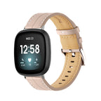 Δερμάτινο λουράκι για ρολόι Fitbit Versa 3, Versa 4, Sense 1 και Sense 2 ροζ