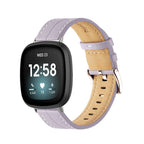 Δερμάτινο λουράκι για ρολόι Fitbit Versa 3, Versa 4, Sense 1 και Sense 2 μωβ