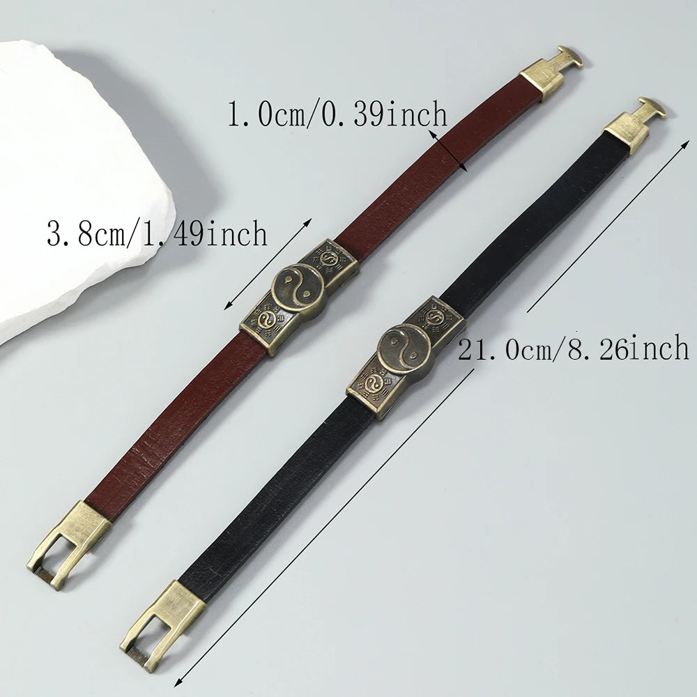 Βραχιόλι από δέρμα Yin Yang