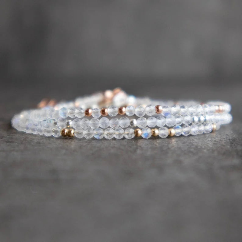 Βραχιόλι από Λεπτές Πέτρες Πέτρα της Σελήνης