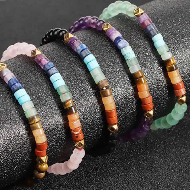 Bracelet en Pierres Naturelles 7 Chakras Aventurine verte