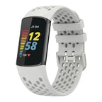 Λουράκι σιλικόνης για το ρολόι Fitbit Charge 5, Charge 6 λευκό