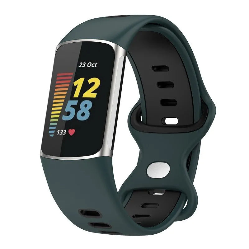 Λουράκι σιλικόνης για το ρολόι Fitbit Charge 5, Charge 6 πράσινο