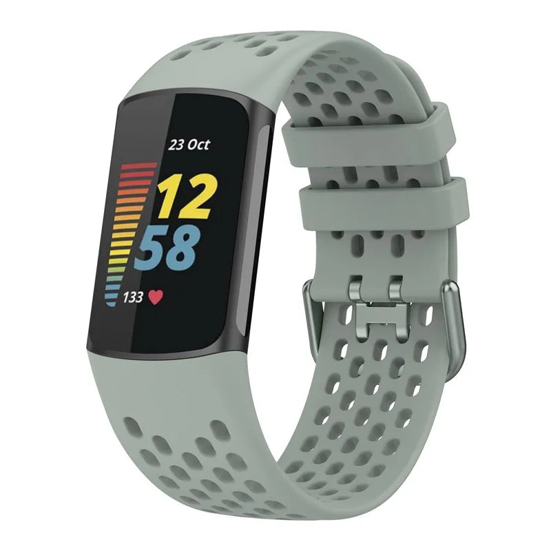 Λουράκι σιλικόνης για το ρολόι Fitbit Charge 5, Charge 6 γκρι