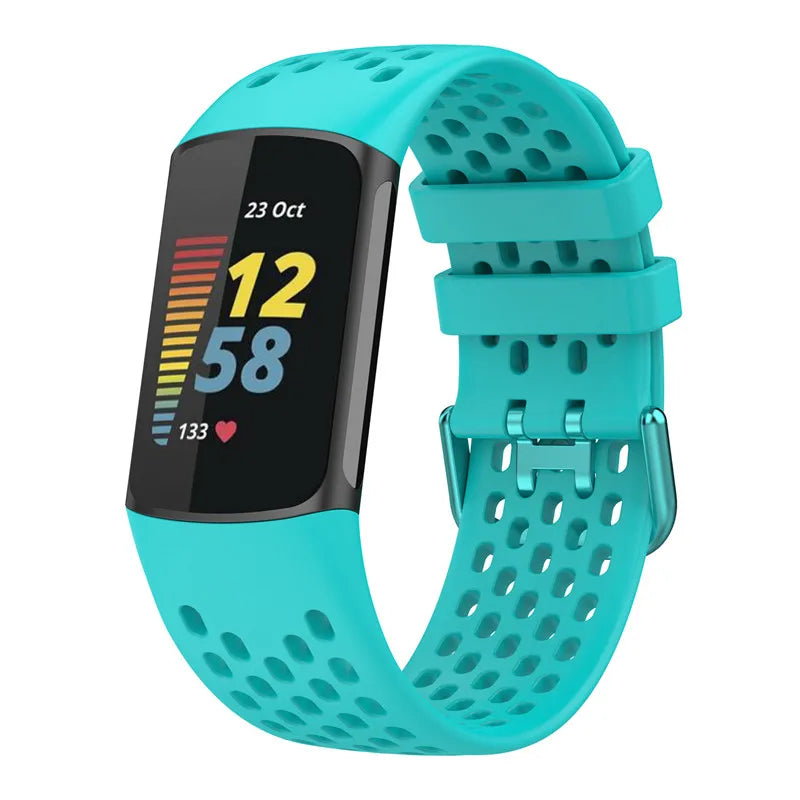 Λουράκι σιλικόνης για το ρολόι Fitbit Charge 5, Charge 6 κυανό