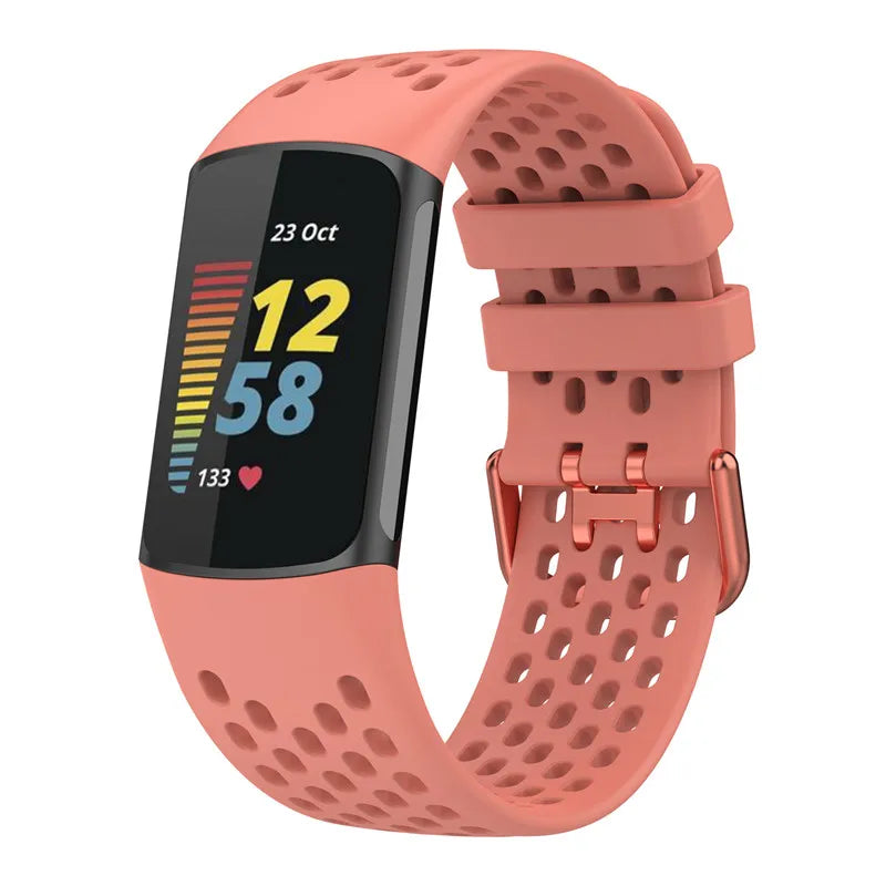 Λουράκι σιλικόνης για το ρολόι Fitbit Charge 5, Charge 6 ροζ
