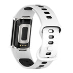 Λουράκι σιλικόνης για το ρολόι Fitbit Charge 5, Charge 6 λευκό μαύρο
