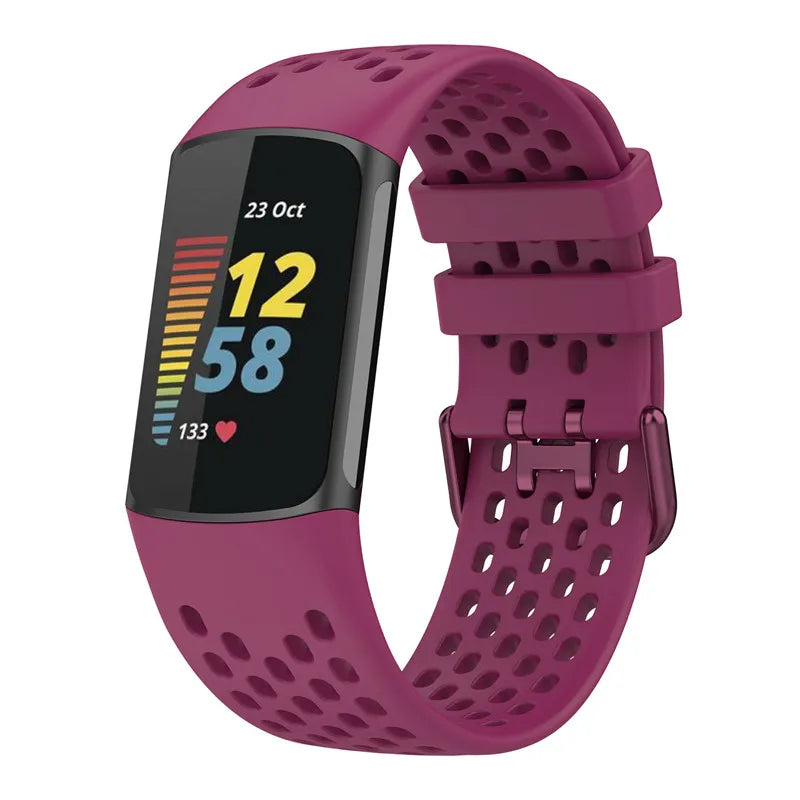 Λουράκι σιλικόνης για το ρολόι Fitbit Charge 5, Charge 6 μωβ
