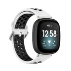 Λουράκι σιλικόνης για ρολόι Fitbit Versa 3, Versa 4, Sense 1 και Sense 2 λευκό και μαύρο