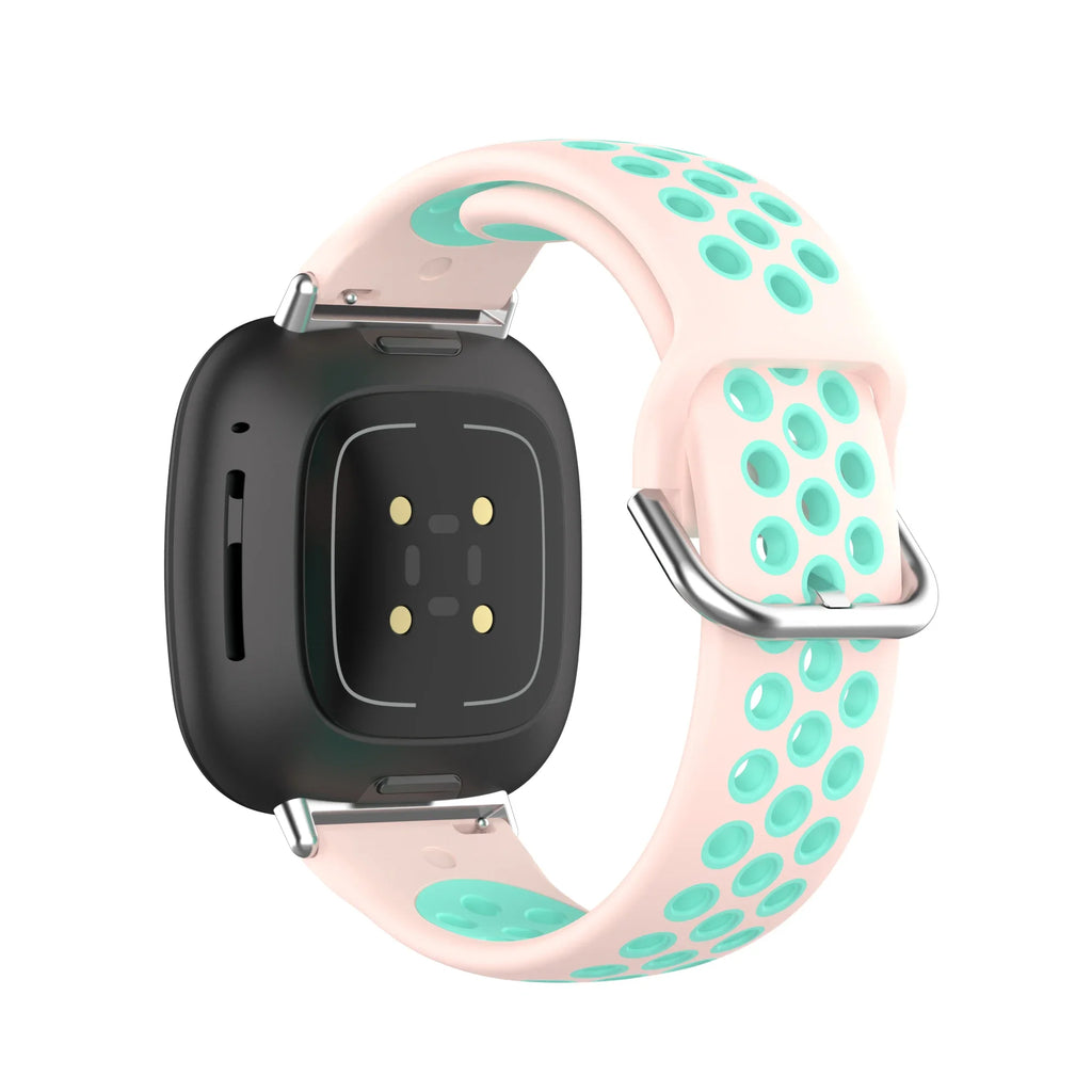 Λουράκι σιλικόνης για ρολόι Fitbit Versa 3, Versa 4, Sense 1 και Sense 2 ροζ και κυανό