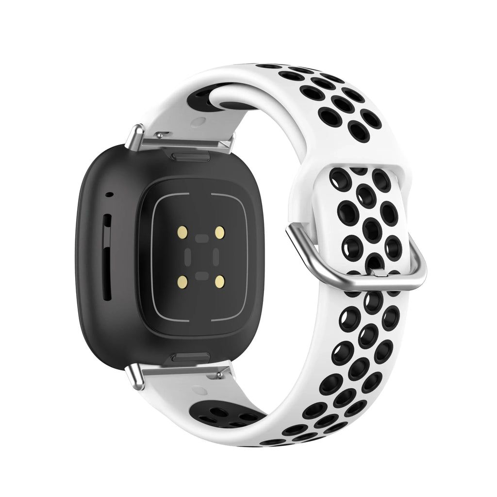 Λουράκι σιλικόνης για ρολόι Fitbit Versa 3, Versa 4, Sense 1 και Sense 2 λευκό και μαύρο