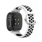 Λουράκι σιλικόνης για ρολόι Fitbit Versa 3, Versa 4, Sense 1 και Sense 2 λευκό και μαύρο