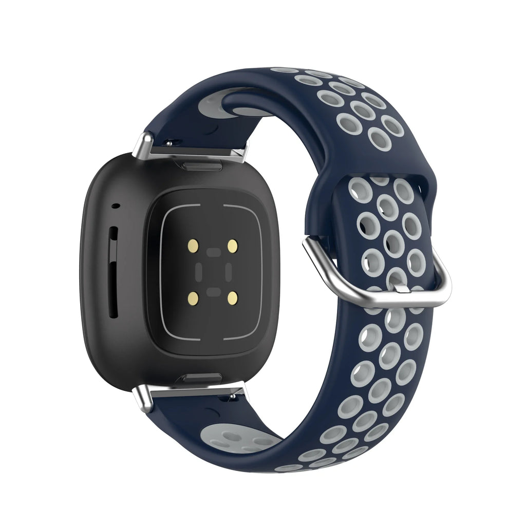 Λουράκι σιλικόνης για ρολόι Fitbit Versa 3, Versa 4, Sense 1 και Sense 2 μπλε και γκρι
