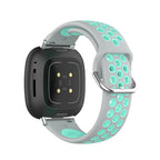 Λουράκι σιλικόνης για ρολόι Fitbit Versa 3, Versa 4, Sense 1 και Sense 2 γκρι και κυανό
