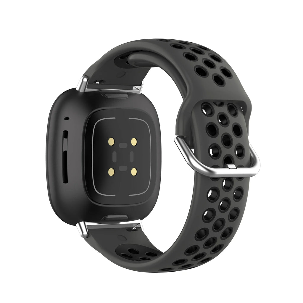 Λουράκι σιλικόνης για ρολόι Fitbit Versa 3, Versa 4, Sense 1 και Sense 2 μαύρο