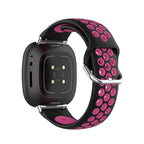 Λουράκι σιλικόνης για ρολόι Fitbit Versa 3, Versa 4, Sense 1 και Sense 2 μαύρο και ροζ