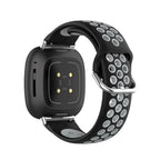 Λουράκι σιλικόνης για ρολόι Fitbit Versa 3, Versa 4, Sense 1 και Sense 2 μαύρο και γκρι