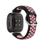 Λουράκι σιλικόνης για ρολόι Fitbit Versa 3, Versa 4, Sense 1 και Sense 2 μαύρο και ροζ