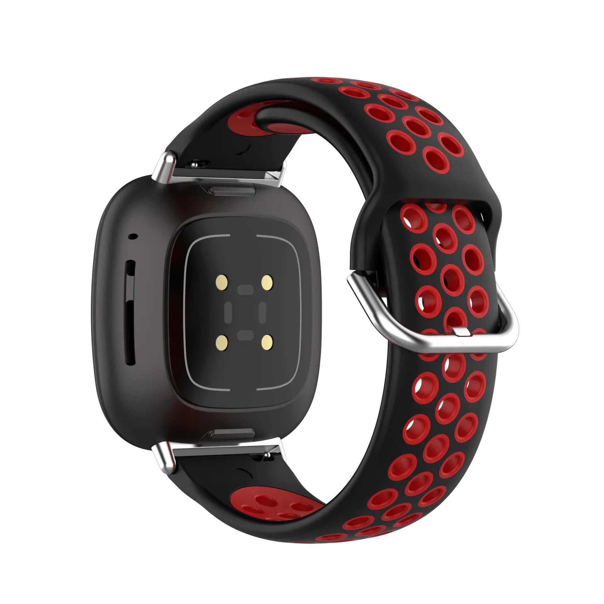 Λουράκι σιλικόνης για ρολόι Fitbit Versa 3, Versa 4, Sense 1 και Sense 2 μαύρο και κόκκινο