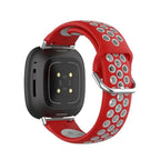 Λουράκι σιλικόνης για ρολόι Fitbit Versa 3, Versa 4, Sense 1 και Sense 2 κόκκινο και γκρι
