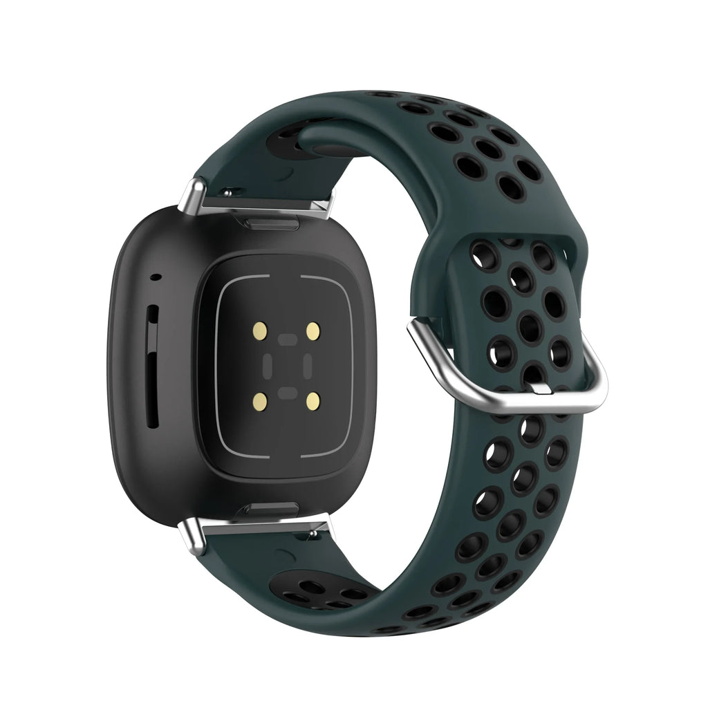 Λουράκι σιλικόνης για ρολόι Fitbit Versa 3, Versa 4, Sense 1 και Sense 2 πράσινο και μαύρο