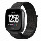 Βραχιόλι από ύφασμα για ρολόι Fitbit Versa 3 Versa 4 Sense 2 μαύρο