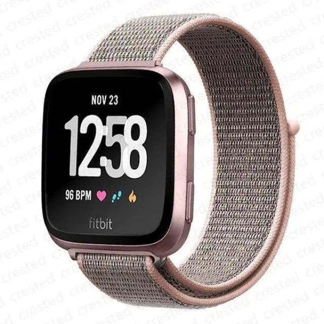 Βραχιόλι από ύφασμα για ρολόι Fitbit Versa 3 Versa 4 Sense 2 ροζ