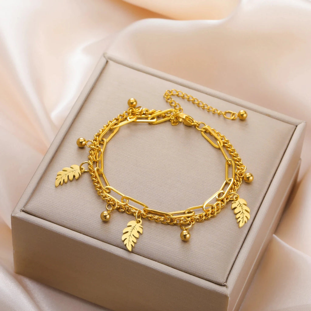 Βραχιόλι Φύλλο Φοίνικα και Ζιρκόνιο 