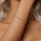 Βραχιόλι Gourmette με Λεπτά Λουλούδια σε Χρυσό Ζιρκόνιο