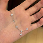 Βραχιόλι Gourmette με Λεπτά Λουλούδια σε Ασημένιο Ζιρκόνιο