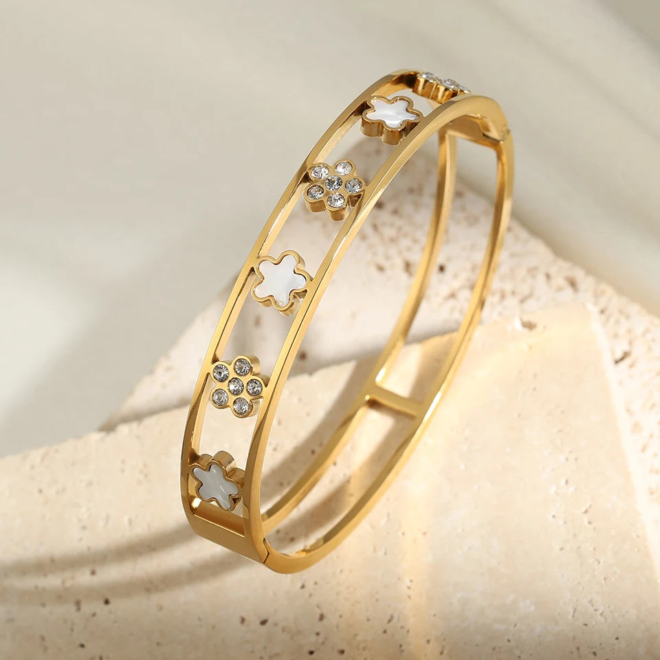 Βραχιόλι Gourmette Λεπτά Λουλούδια με 5 πέταλα α