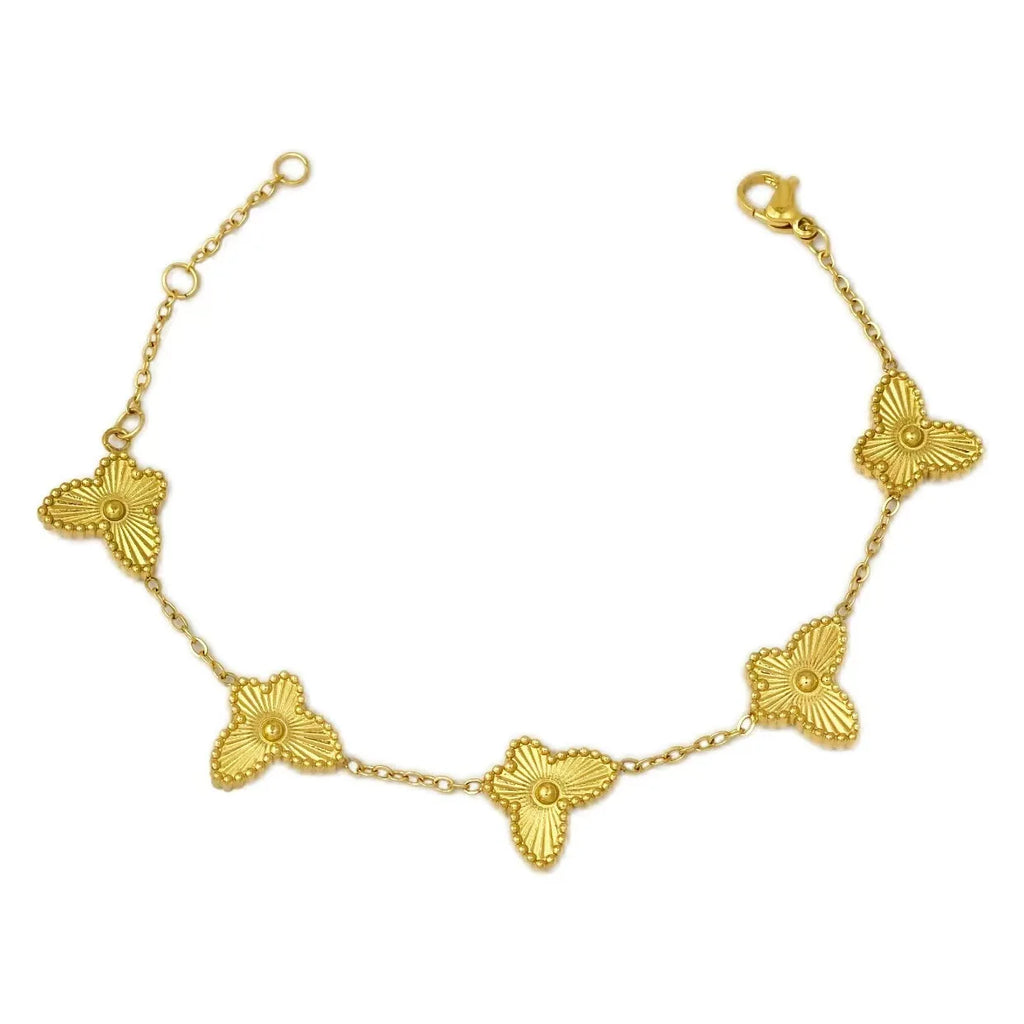 Βραχιόλι Gourmette Λουλούδια 4 πέταλα