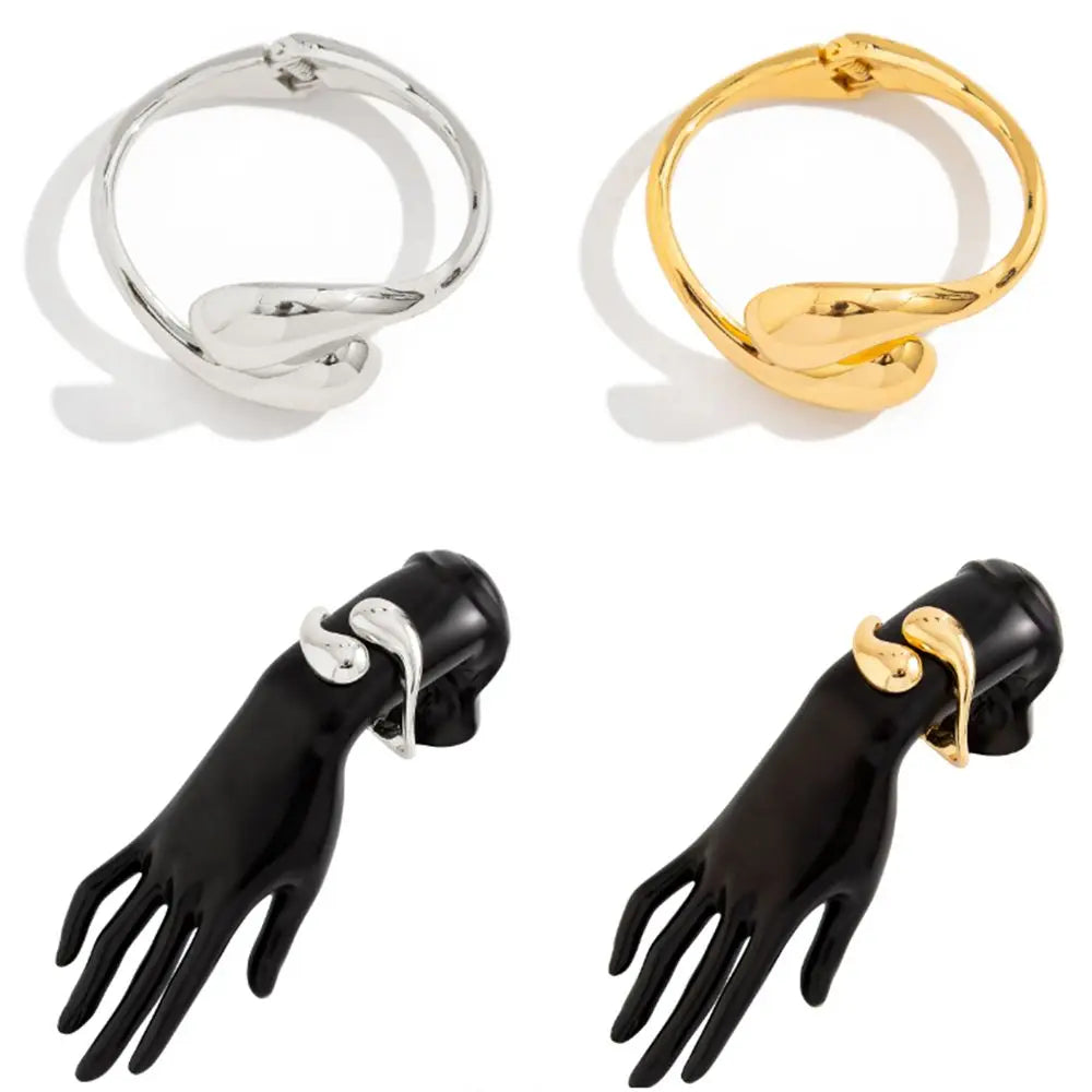 Βραχιόλι Gourmette Μεγάλες Ασύμμετρες Σταγόνες Νερού χρυσό