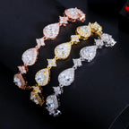 Βραχιόλι σταγόνα νερού με ζιρκόνιο ροζ