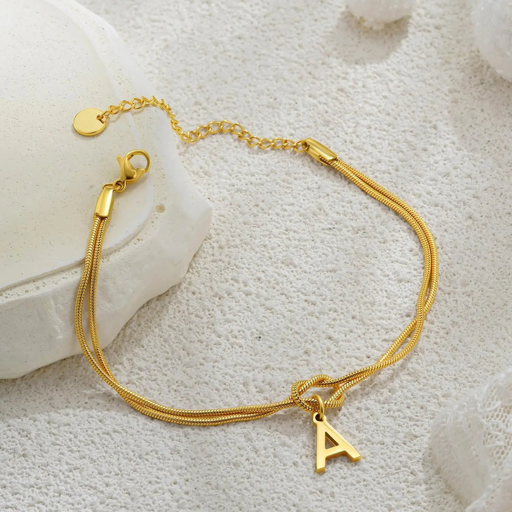 Βραχιόλι με αρχικό γράμμα και φιόγκο - γράμμα 