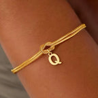Βραχιόλι με αρχικό γράμμα και φιόγκο - γράμμα 